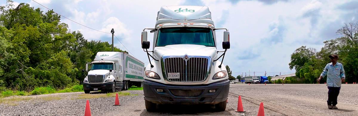 Image of DDA practice truck front of cab on training yard