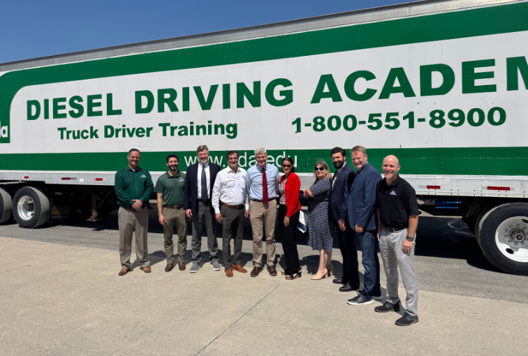 Louisiana Senator Bill Cassidy visiting Diesel Driving Academy, a leading Baton Rouge CDL school.